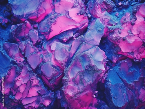 a close up of pink and blue crystals