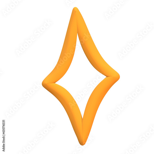 shine and blink symbol or icon 3d rendered