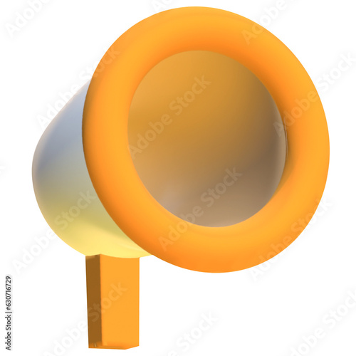 megaphone 3d rendered illustration