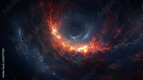 a black hole in the center of a nebula