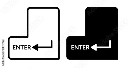 computer keyboard enter key vector icon set. suitable for mobile app, and website UI design. photo