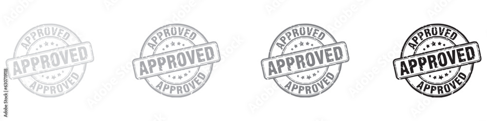 Approved Stamp Icon. Approved label Icon. Approved sticker or stick flat icon. Vector Illustration. Vector Graphic. EPS 10