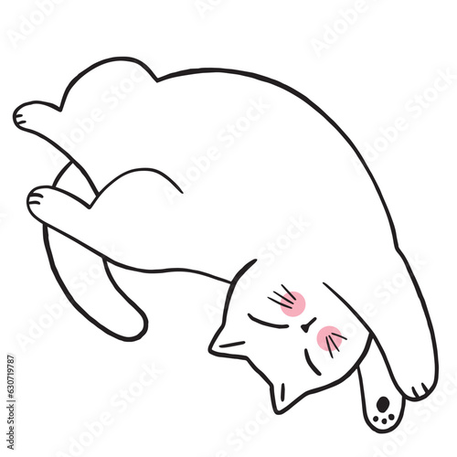 Cartoon cute funny cat vector.