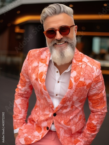 eccentric mature man in bri...