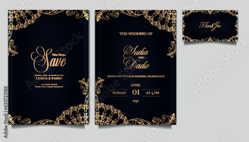 elegant wedding invitation cards set