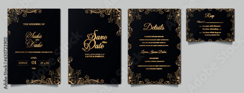 luxury wedding invitation cards set