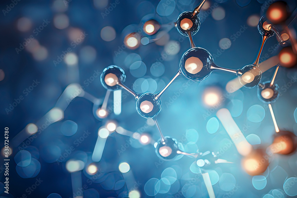 Illustration of molecular structure. AI technology generated image Illustration of molecular structure. AI technology generated image
