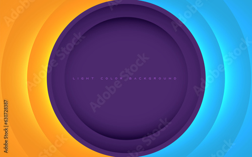 Fototapeta Naklejka Na Ścianę i Meble -  Circle shape overlapping layers background with orange and blue light decoration