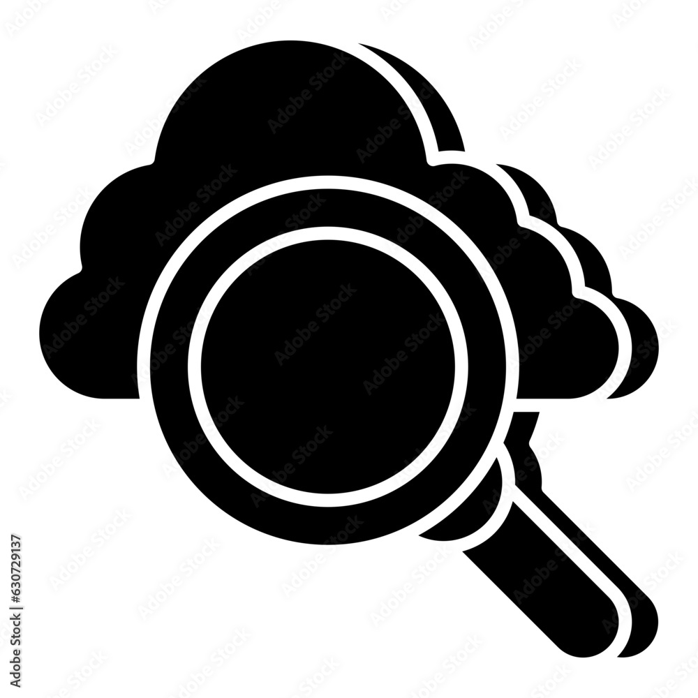Creative design icon of search cloud Creative design icon of search cloud