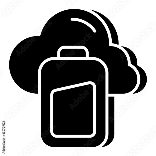 Editable design icon of cloud battery
