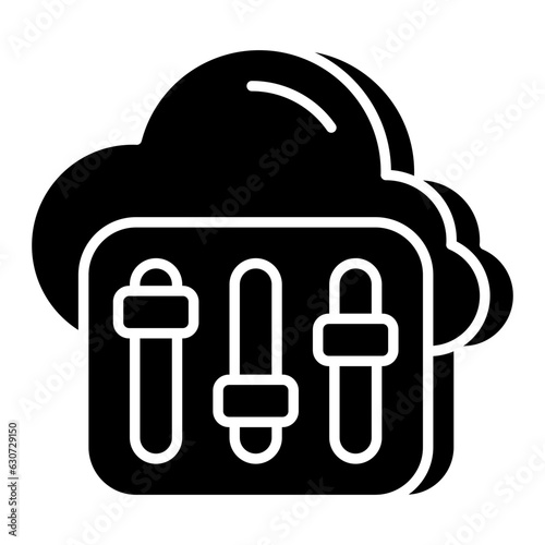 Editable design icon of cloud equalizer