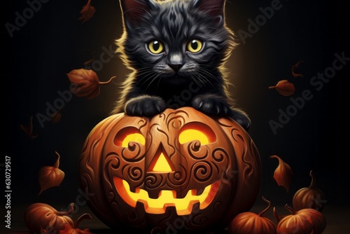 Fairy cat. Halloween holiday concept. Background with selective focus