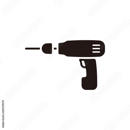 Electric drill icon.Flat silhouette version.