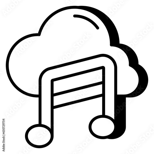 An icon design of cloud music