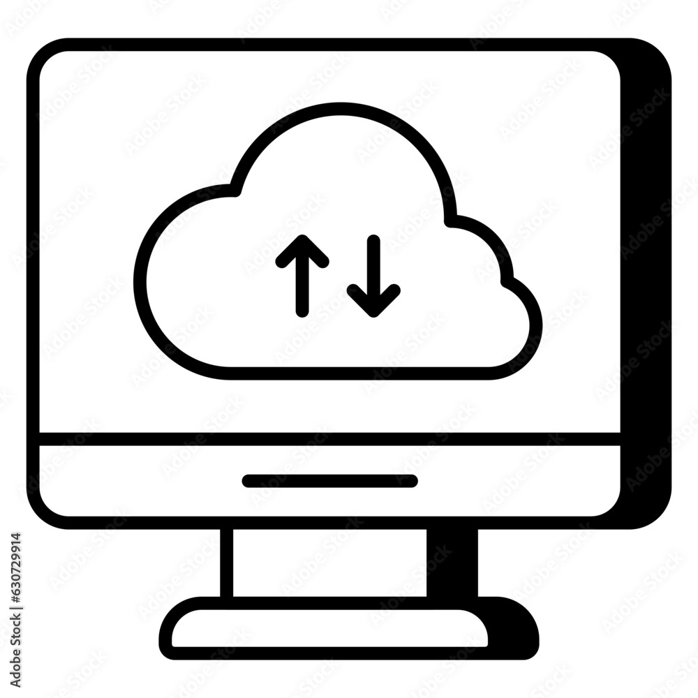 Editable design icon of cloud data transfer Editable design icon of cloud data transfer