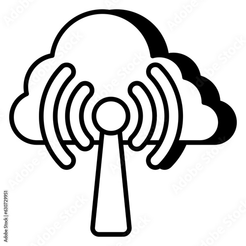 Perfect design icon of cloud hotspot