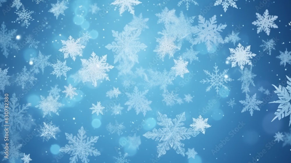 Blue Christmas background with white snowflakes Blue Christmas background with white snowflakes