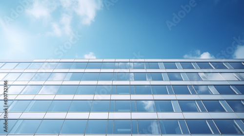 Minimalist office building on the sky background