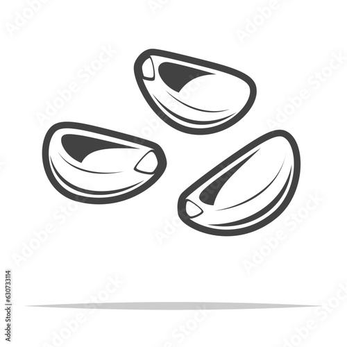 Garlic clove icon transparent vector isolated