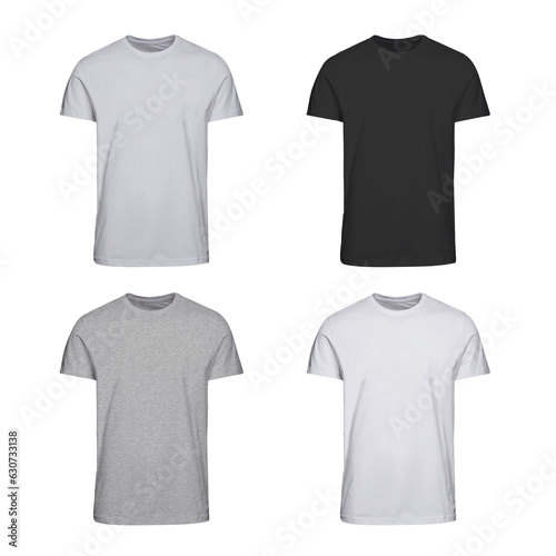 T-shirt Template Black, Grey, Light Grey and Grey Milan Colors