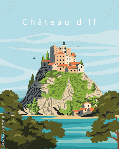 Château d'If France travel poster