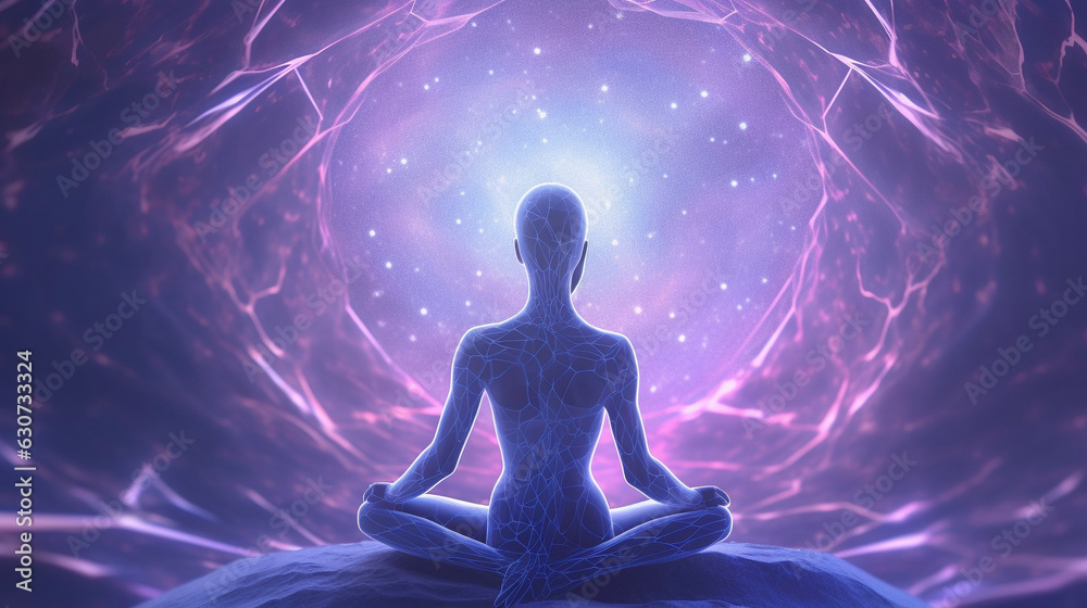 潜在意識の宇宙とヨガポーズ　The subconscious universe and yoga poses　|　Generative AI