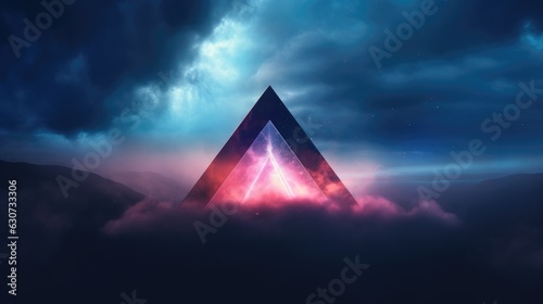 Abstract triangle in the clouds