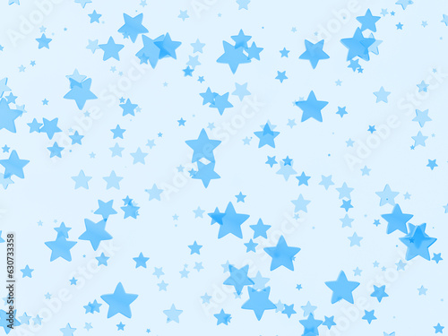 The blue space is sprinkled with blue stars, large and small.