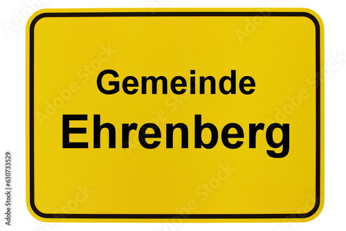 Illustration eines Ortsschildes der Gemeinde Ehrenberg in Hessen photo