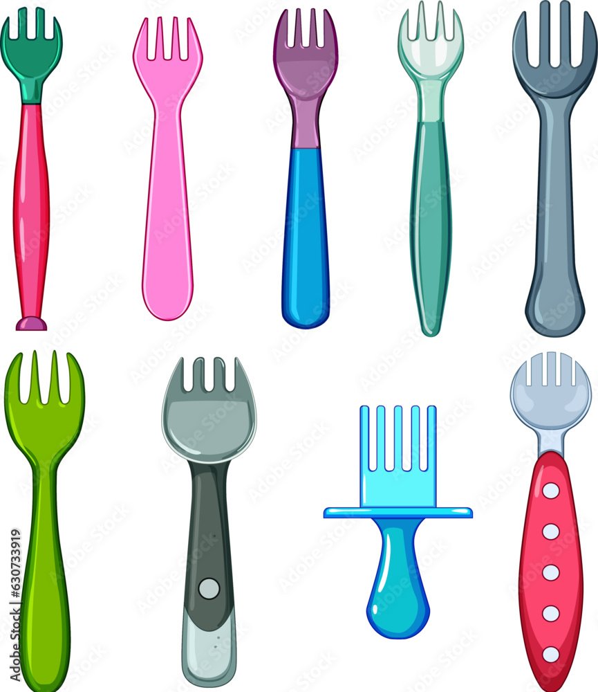 toddler fork set cartoon. baby table, food dinner, lunch nutrition toddler fork sign. isolated symbol vector illustration toddler fork set cartoon. baby table, food dinner, lunch nutrition toddler fork sign. isolated symbol vector illustration