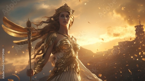 The greek goddess athena.generative ai
 photo