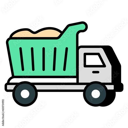 A unique design icon of dumper truck