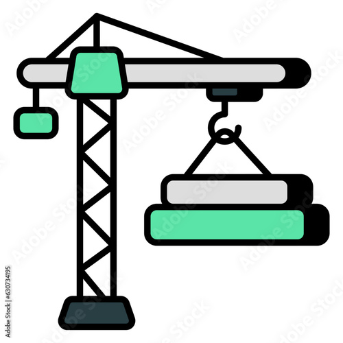 Modern design icon of bricks lifting