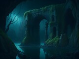 cave in the dark, Created with Generative Ai