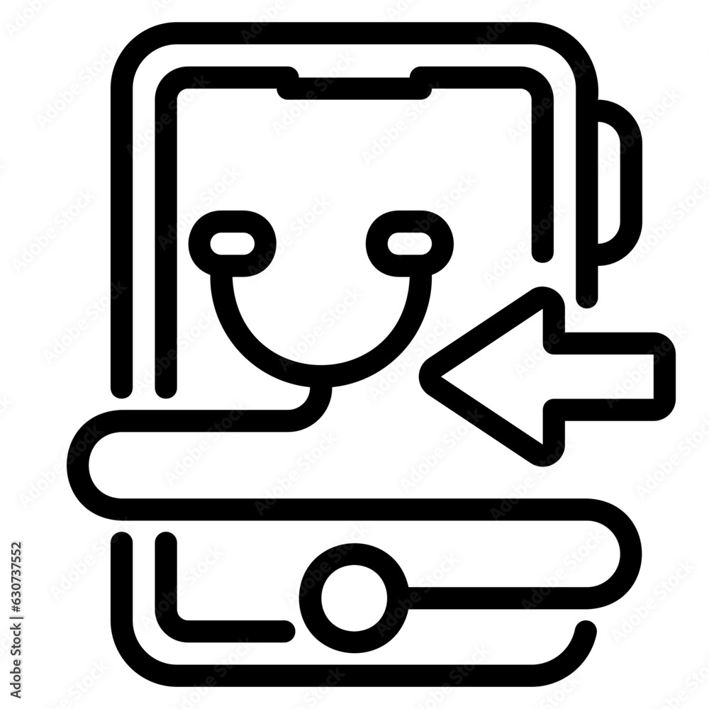 Online doctor outline icon Online doctor outline icon