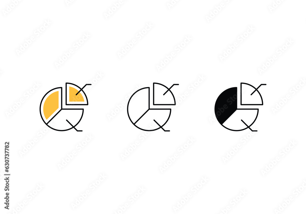 Piechart icons set vector stock illustration. Piechart icons set vector stock illustration.