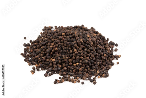 Black pepper was placed on a white background