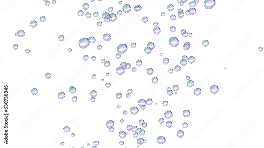 Multi-colored soap bubbles isolated