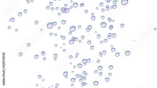 Multi-colored soap bubbles isolated