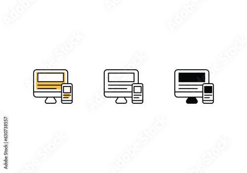 Responsive icons set vector stock illustration.