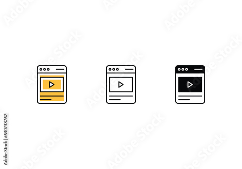Video Content icons set vector stock illustration.