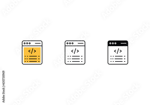 Coding icons set vector stock illustration.