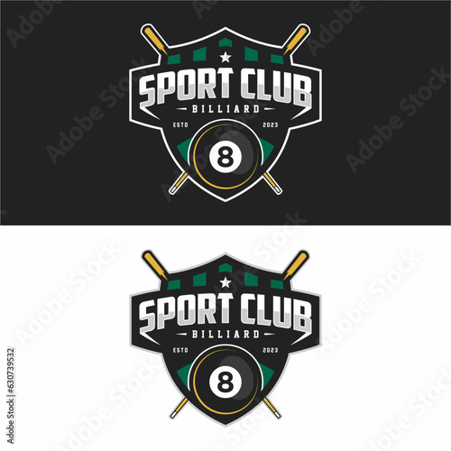 Billiard Sports Team Club Logo Championship Tournament Template Vector