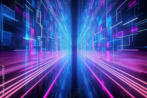 abstract futuristic background with pink blue glowing neon moving high speed wave lines and bokeh lights. Data transfer concept Fantastic wallpaper