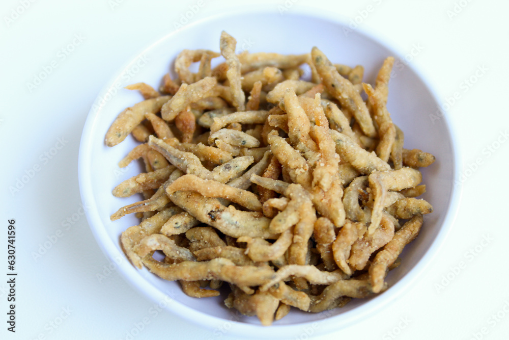 Teri crispy, is whitebait or baby anchovy fish or teri nasi in