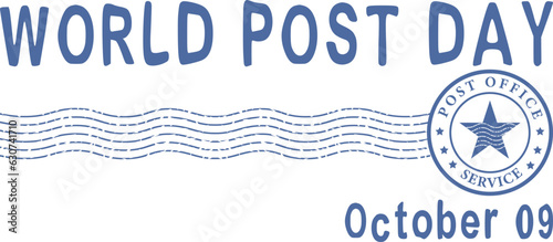World Post Day. Stamp postal service office. Mail delivery. Poster, banner.