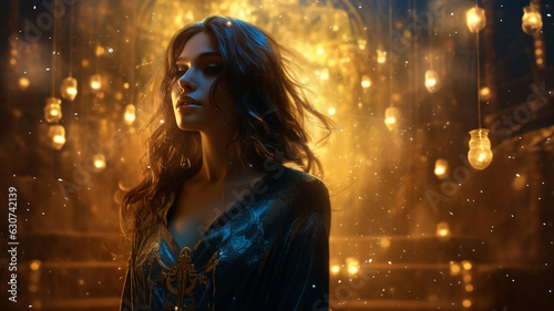 Fantasyszene in gold blau