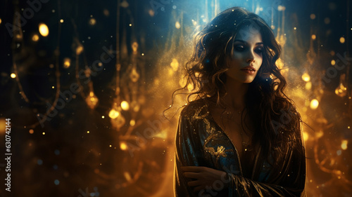 Wunderschöne Frau in Fanatsieszene