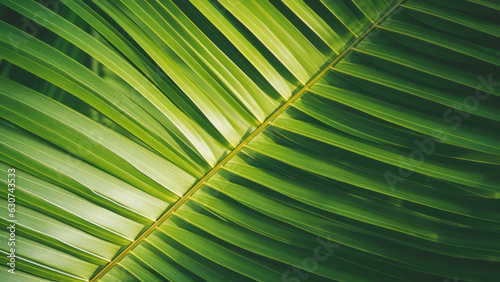 Palm Leaf Close-Up. Abstract Tropical Background Texture. generative ai