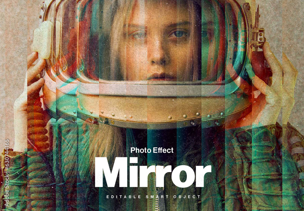 Mirror Glitch Photo Effect Stock Template Adobe Stock